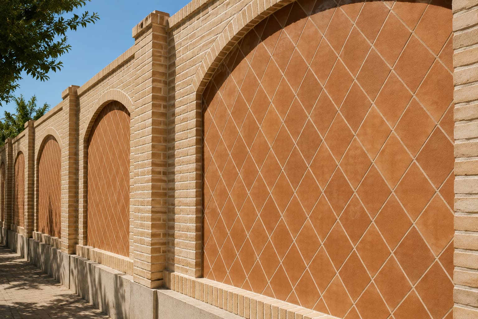 آجر چینی مشبک چیست؟ انواع آجر چینی و الگوهای سنتی و مدرن دیوار 8 آجر چینی طرح لوزی