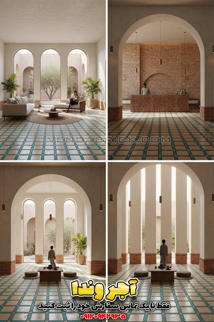 کاشی فیروزه ای سنتی طرح چهارسوق 3 سرامیک سنتی کف