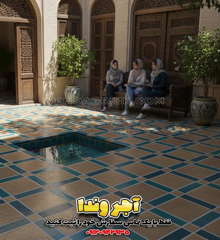 کاشی فیروزه ای سنتی طرح چهارسوق 2 سرامیک سنتی
