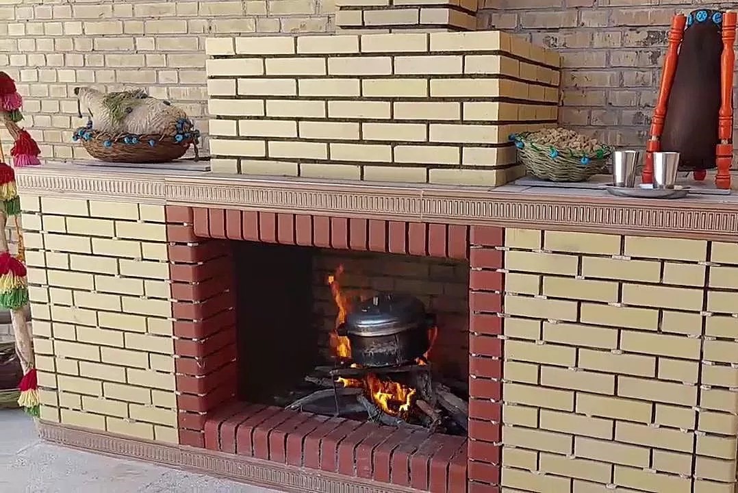 آموزش ساخت شومینه هیزمی باغی